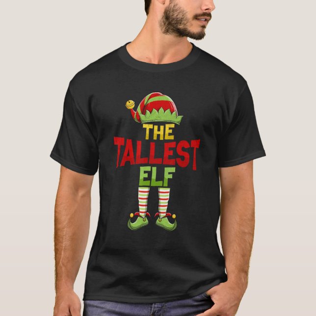 Tallest ELF Family Matching Group Christmas Pajama T-Shirt (Vorderseite)