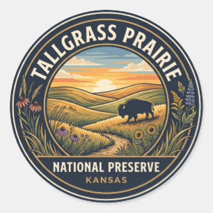 Tallgrass Prairie National Preserve USA Runder Aufkleber