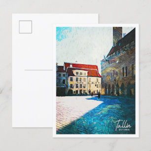 Tallin Estland Schöne Ölmalerei Stadt Postkarte