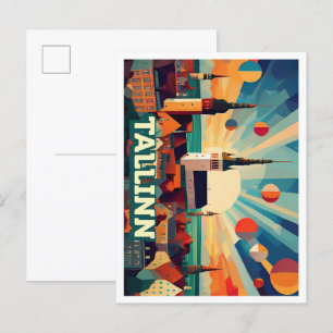 Tallinn Estland Reise künstlerisch farbenfroh Postkarte