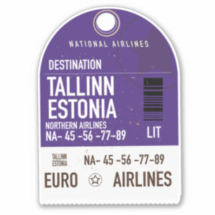 Tallinn Estland Reisekarte Aufkleber
