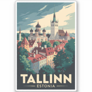 Tallinn Estland Reisen Art Vintag Aufkleber