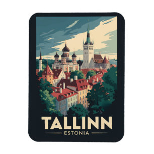 Tallinn Estland Reisen Art Vintag Magnet