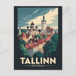 Tallinn Estland Reisen Art Vintag Postkarte