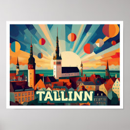 Tallinn Estland Reisen künstlerisch bunt Poster