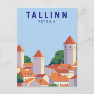 Tallinn Estland Retro Reisen Art Vintag Postkarte