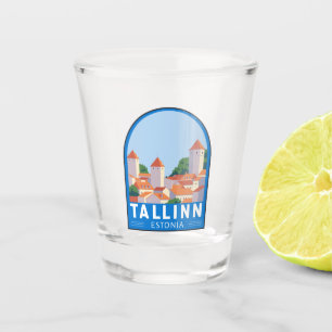 Tallinn Estland Retro Reisen Art Vintag Schnapsglas