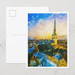 Tallinn Estland Schönes Ölmalerei-Landschaft Postkarte