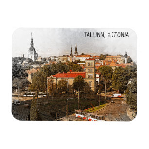 Tallinn Estland Stadt Panorama Aussicht Magnet