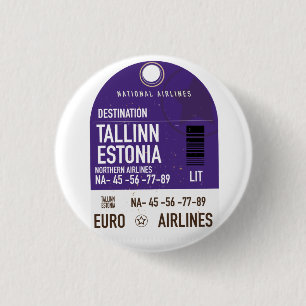 Tallinn Estland Ticket Metal Print Button