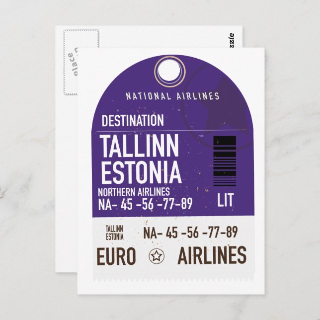 Tallinn Estnisch Fahrkarte Postkarte (Vorne/Hinten)