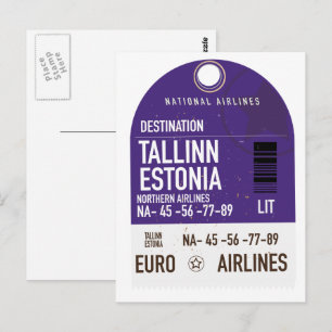Tallinn Estnisch Fahrkarte Postkarte