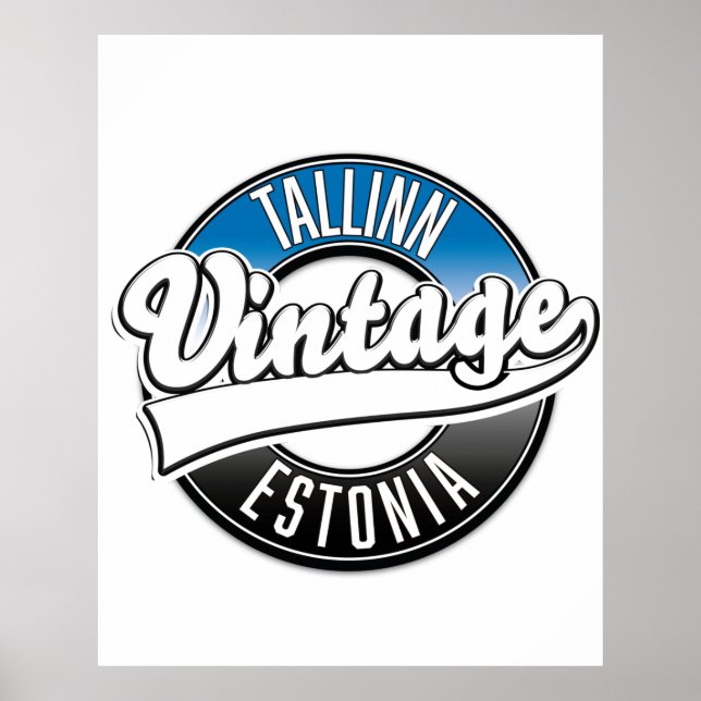 Tallinn Estnisch Vintages Logo Poster (Vorne)