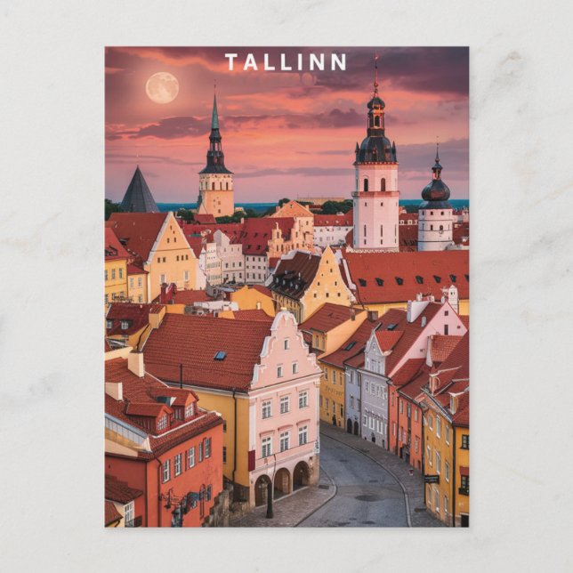 Tallinn Estonia Street Travel Postkarte (Vorderseite)