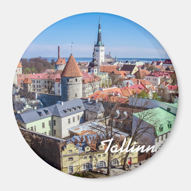 Tallinn Innenstadtblick Magnet (Vorne)