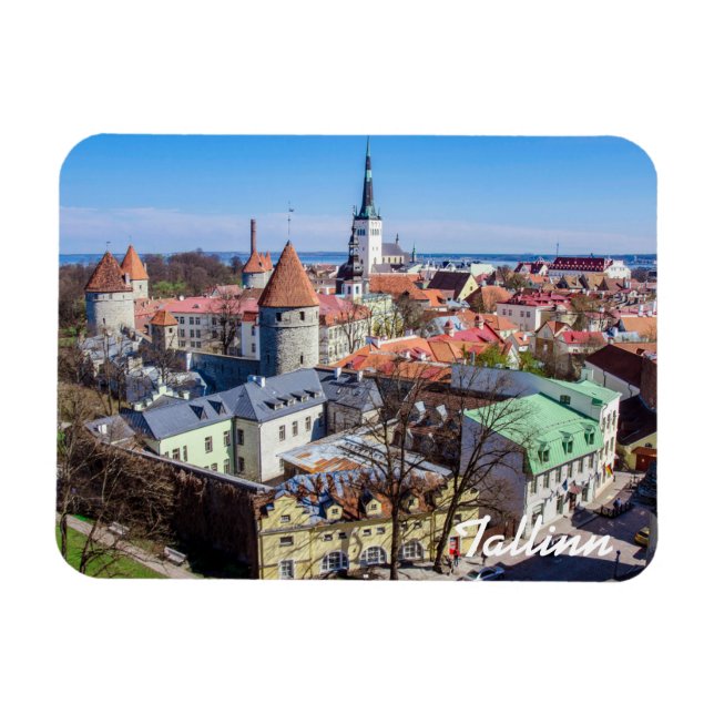 Tallinn Innenstadtblick Magnet (Horizontal)