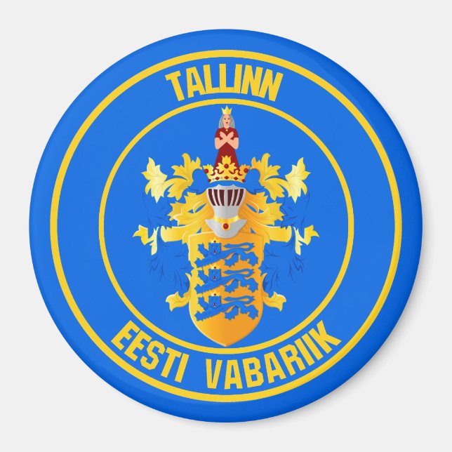 Tallinn Round Emblem Magnet (Vorne)