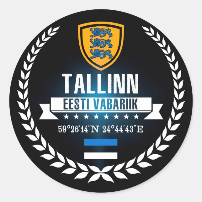 Tallinn Runder Aufkleber (Vorderseite)