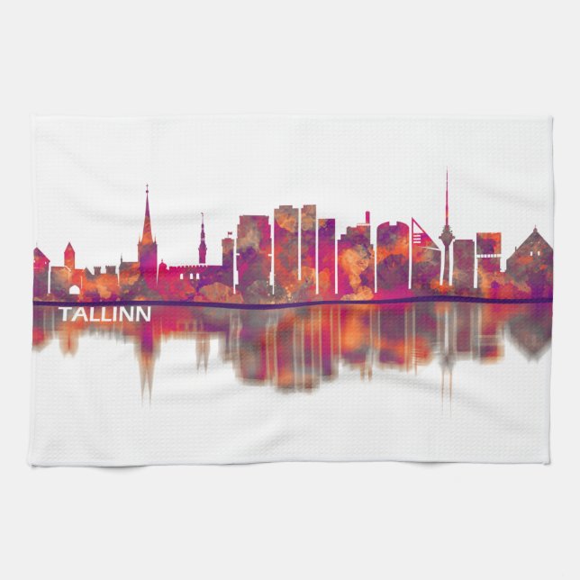 Tallinn Skyline Geschirrtuch (Horizontal)