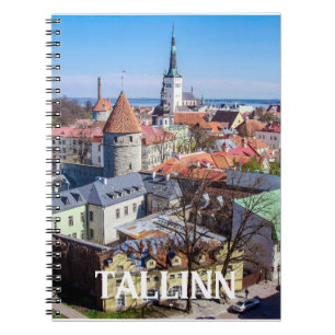Tallinn Stadtbild aus der Luft in Estland Notizblock