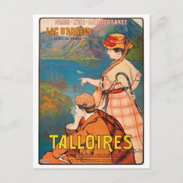 Talloires, Annecy-See, Picknick, Vintag Postkarte