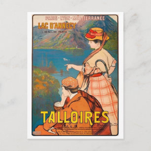 Talloires, Lac d'Annecy, Paar beim Picknick, Vinta Postkarte
