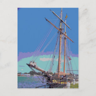 Tallschiff-Form Postkarte