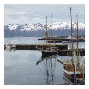 Tallship-Reflektionen im Hafen von Nordisland Fotodruck