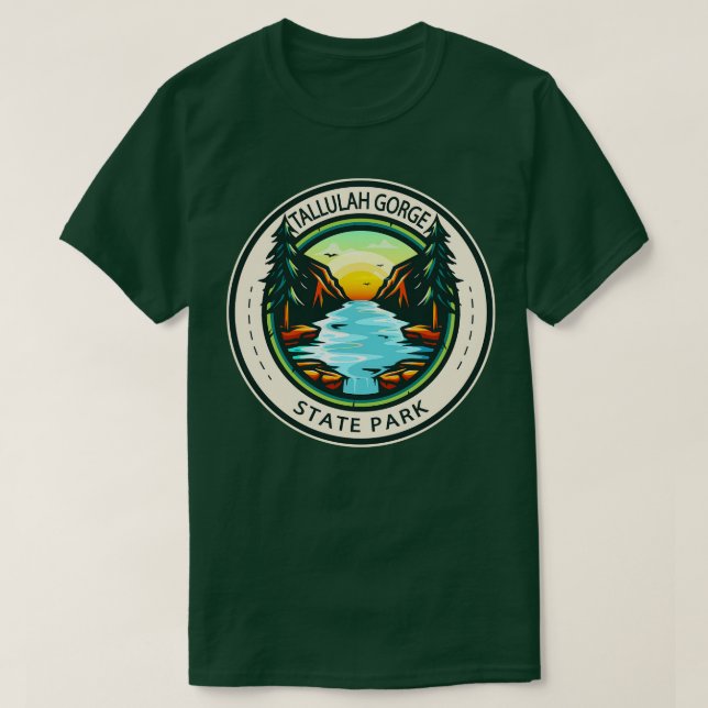 Tallulah Gorge Staat Park Georgia Abzeichen TShirt (Design vorne)