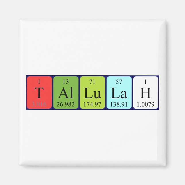 Tallulah periodic table name magnet (Vorne)
