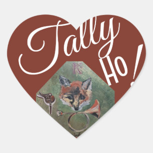 tally ho Herz-Aufkleber
