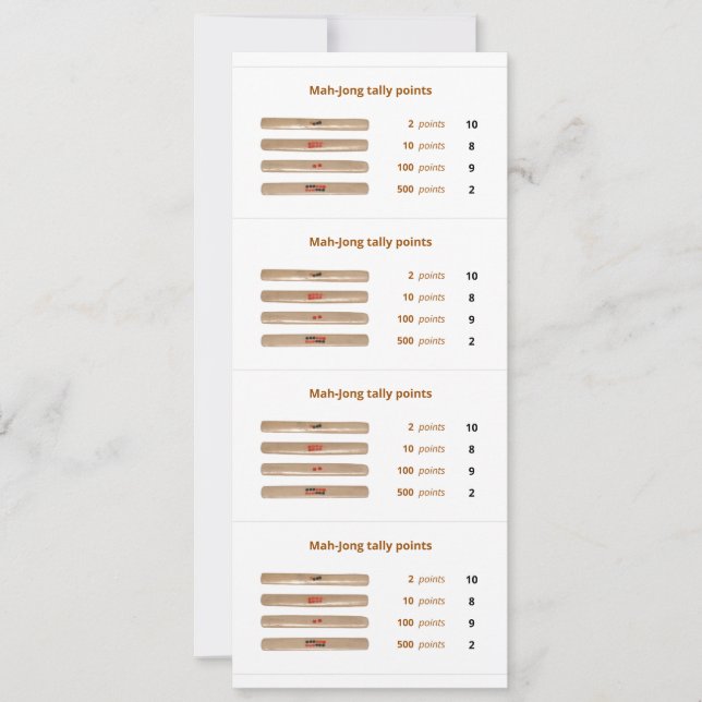Tally Milliamperestunde-Jong zeigt Karte - 1 (Vorderseite)