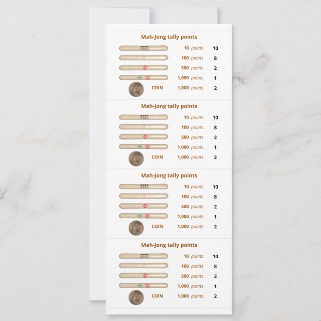 Tally Milliamperestunde-Jong zeigt Karte - 3 (mit (Vorderseite)