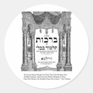 Talmud "Weisheit/Taten" Zitat gibt T-Shirts Karten Runder Aufkleber