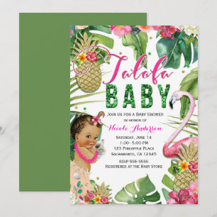 Talofa Tropicale Florale Baby Mädchen Vintage Dusc Einladung