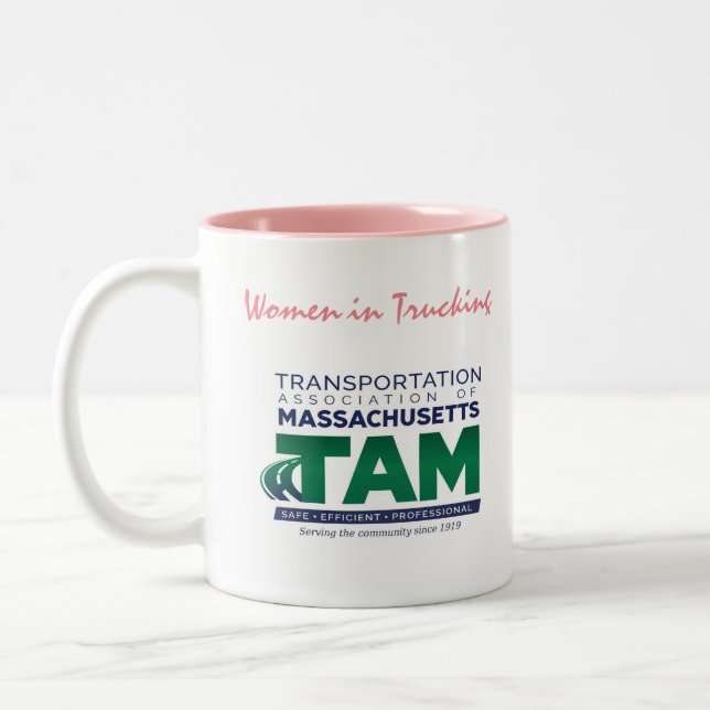 TAM Women in Trucking Two-Tone COFFEE MUG Zweifarbige Tasse (Links)