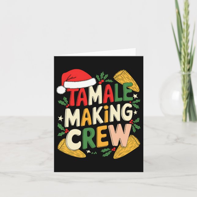 Tamale Making Crew Weihnachtskochen Karte (Vorderseite)