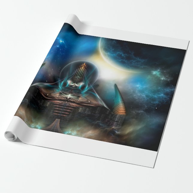 Tamalin 5 Science Fiction Fraktal Kunstwerk Geschenkpapier (Ungerollt)