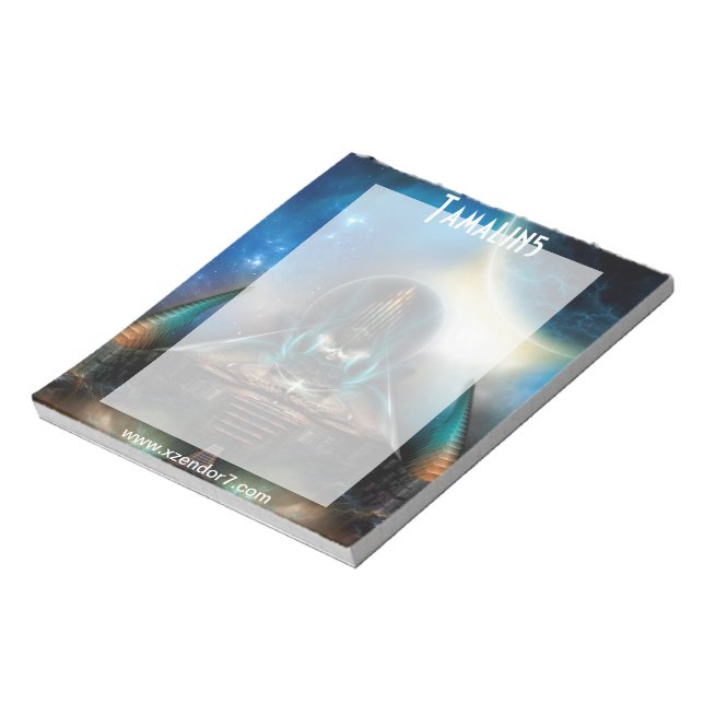 Tamalin 5 Science Fiction Fraktal Kunstwerk Notizblock (Rotiert)