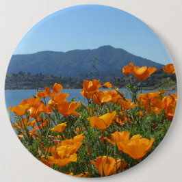 Tamalpais und California Poppies Button