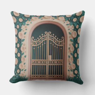 Taman Gate Relief 3D Batik-Muster Kissen