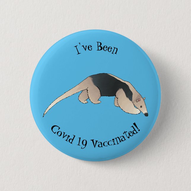 Tamandua-Cartoon-Abbildung Button (Vorderseite)