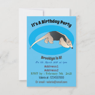 Tamandua-Cartoon-Abbildung Einladung