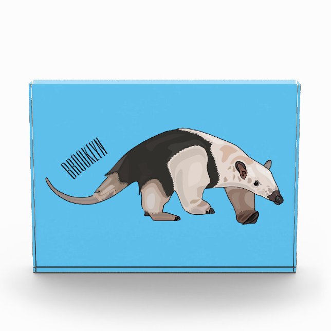 Tamandua-Cartoon-Abbildung Fotoblock (Vorderseite)