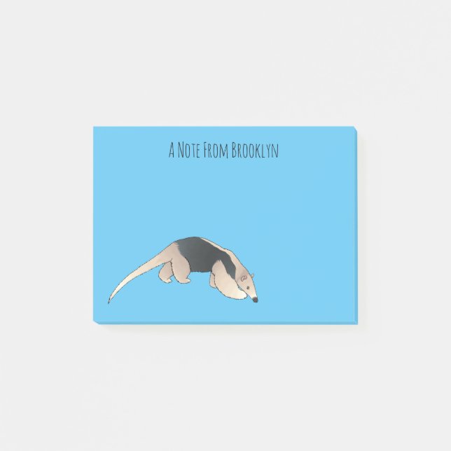 Tamandua-Cartoon-Abbildung Post-it Klebezettel (Vorderseite)