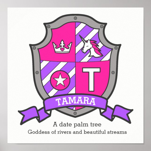 Tamara Name bedeutet heraldry Wappen unicorone Pos Poster (Vorne)