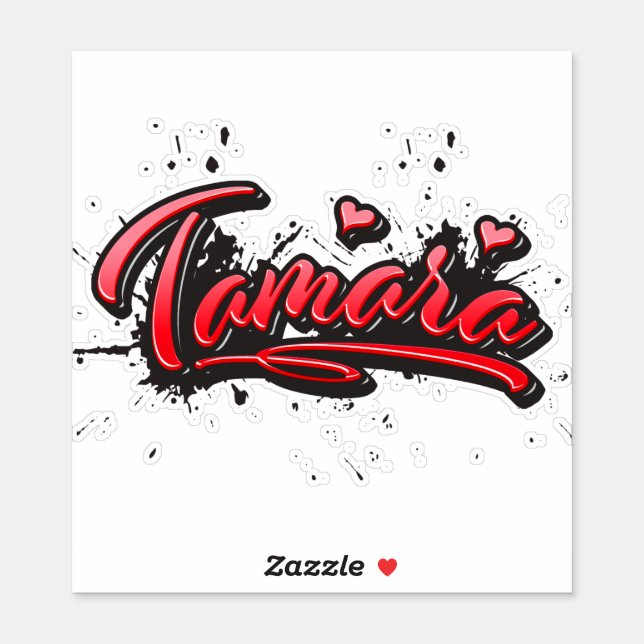 Tamara red Heart Graffiti Aufkleber Sticker
