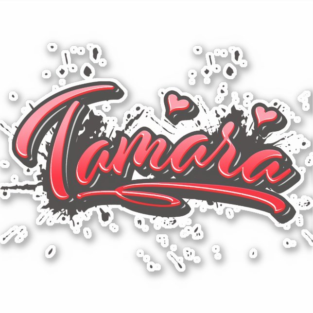 Tamara red Heart Graffiti Aufkleber Sticker (Vorderseite)
