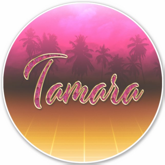Tamara Vorname Name golden pink Aufkleber Sticker (Vorderseite)