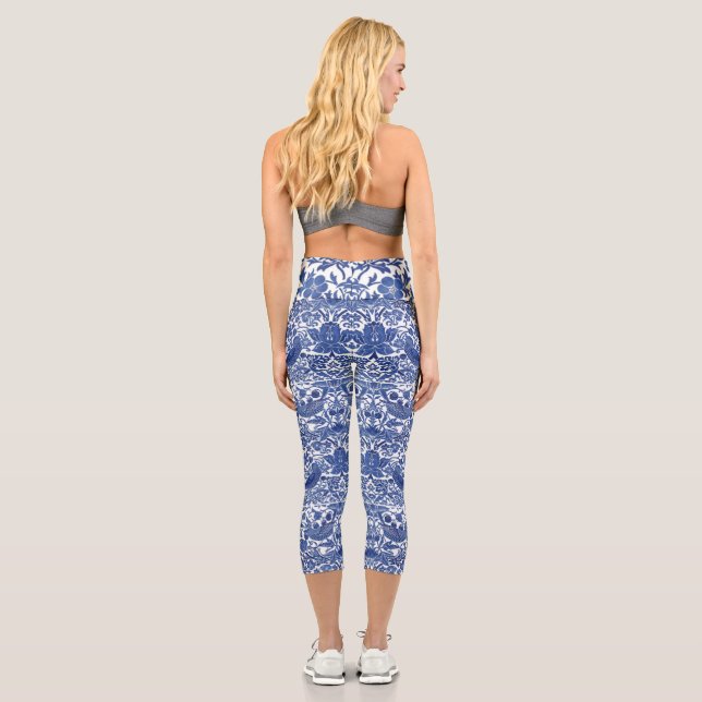 Tamarind Bird Chinoiserie Capri Leggings (Rückseite)
